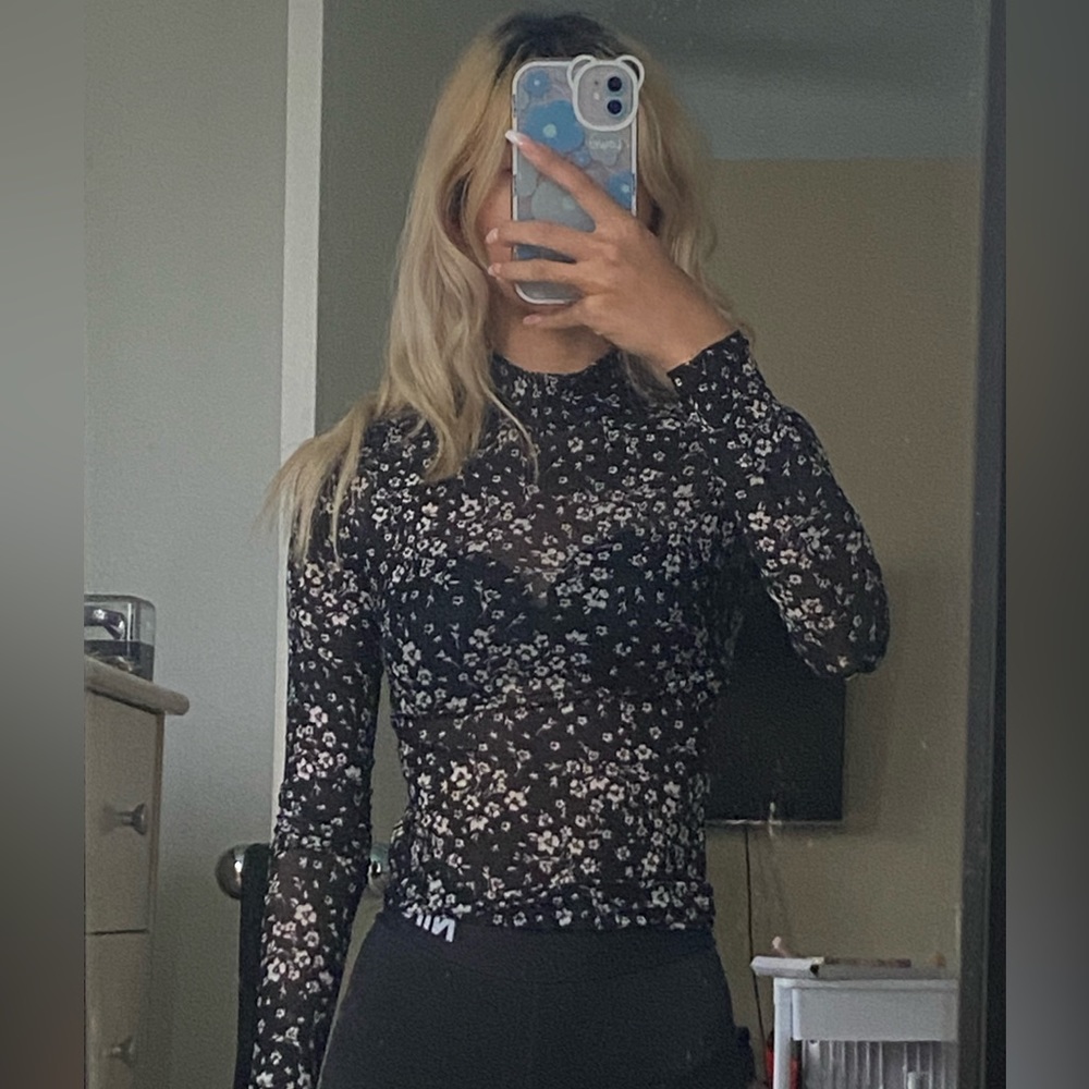Forever 21 Mesh Long Sleeve